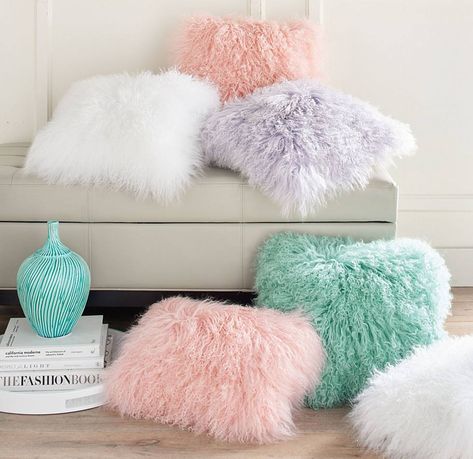 A Valentine’s Day Gift Guide You’ll Love | Grandin Road Blog Fur Pillows, Organic Cotton Pillows, Mongolian Fur, Dekorasi Kamar Tidur, Fur Pillow, Pregnancy Pillow, Grandin Road, Fur Throw Pillows, Fur Throw