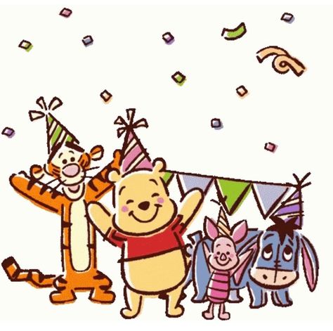 Happy Birthday Disney, Happy Birthday Drawings, Birthday Doodle, Winnie The Pooh Pictures, Pooh And Friends, Winnie The Pooh Birthday, Birthday Card Drawing, Birthday Illustration, Winnie The Pooh Friends