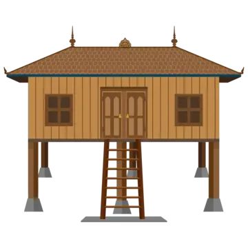 Khmer Traditional House, Traditional Asian House, Khmer House, Asian Festival, Home Vector, Home Png, Khmer New Year, Asian House, Cartoon House