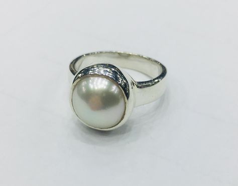 Pearl ring in Silver. #silverjewelry #pearlring Pearl Ring Designs Unique, Pearl Ring Designs, Ring Designs Unique, Pearl Ring Design, Big Earrings Gold, Front Mehndi, Pearl Ring Gold, Gents Shirts, Camera Necklace