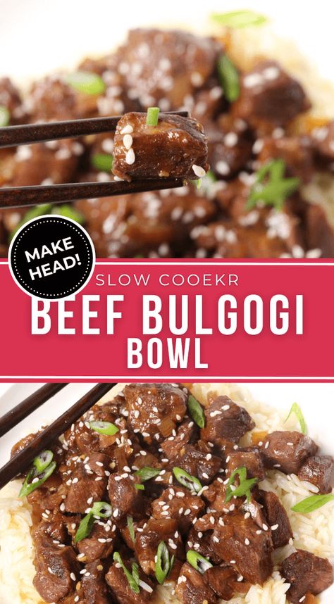 Asian Beef Recipes Crockpot, Slow Cooker Beef Bites, Slow Cooker Asian Beef Recipes, Korean Beef Bulgogi Crockpot, Slow Cooker Bulgogi Beef, Crock Pot Korean Beef, Crockpot Bulgogi Beef, Korean Slow Cooker Recipes, Korean Beef Crockpot