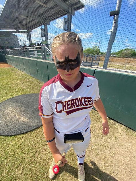 Fun Eye Black Softball, Cute Eyeblack Ideas For Softball, Sports Eye Black Ideas, Eyeblack Ideas For Baseball, Batman Eyeblack Softball, Eye Black Inspo Sports, Cool Eye Black Designs For Softball, Cross Eye Black Softball, Eye Black Lacrosse