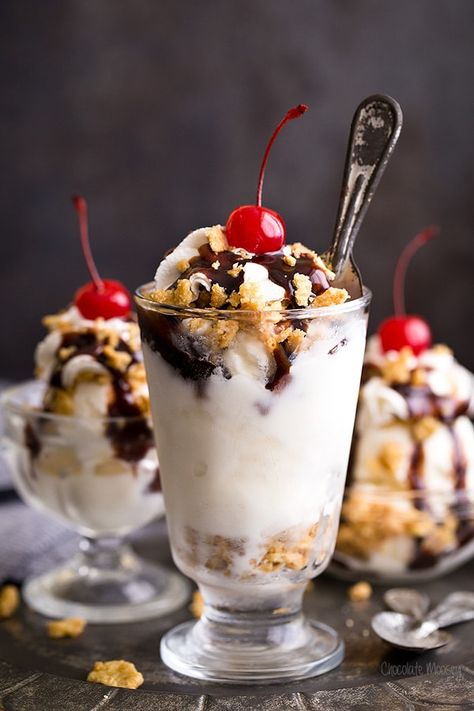 Fried Ice Cream Sundaes with cinnamon toast crunch cereal Ice Cream Sundae Bar Ideas, Sundae Bar Ideas, Ice Cream Sundae Recipe, Ice Cream Sundae Party, Sundae Recipes, Baking Lessons, Ice Cream Sundae Bar, Ice Cream Sundaes, Sundae Bar