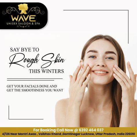 Say bye to rough Skin this winters . Get your facials done and get the smoothness you want . . ----------------- Book Your Appointment @ 08429825856 . . #happynewyear﻿ #haircare #hair #haircut #newhairnewyou #offer #innaugraloffer #salon #unisexsalon #wave #lucknow #lucknowsalon #services #beauty #beautyservices #skin #winterskin #massage #skincare #care #pamper #spa #fresh #freshness #bodyspa #goodhair #hairgoals #splitends #men #groom #bridal Salon Creative Post, Letterhead Design Inspiration, Skin Quotes, Arch Angel, Mirror Decor Living Room, Skin Polish, Cosmetic Clinic, School Creative, Price List Template