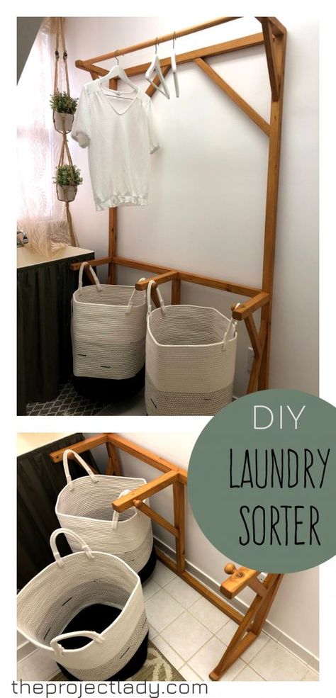 Laundry Sorter Diy, Pvc Laundry Sorter Diy, Diy Laundry Sorter, Diy Vertical Laundry Sorter, Laundry Sorter Large Family, Dirty Laundry Storage, Wooden Hamper, 4 Basket Laundry Sorter, Wood Laundry Hamper