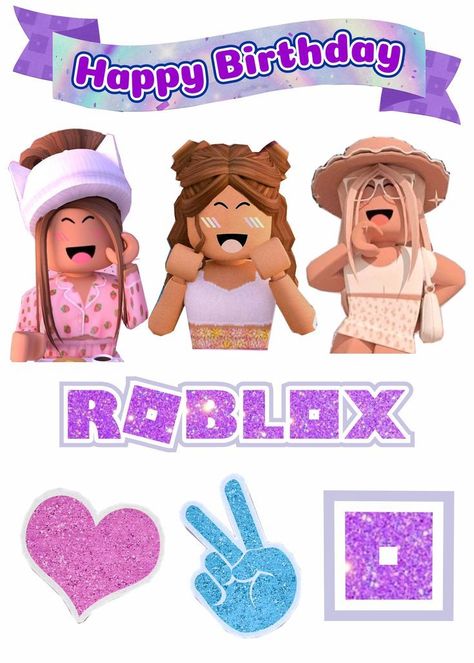 Roblox Printable, Roblox Birthday Cake, 40th Birthday Balloons, Baby Food Jar Crafts, Roblox Cake, Photo Cake Topper, Roblox Gift Card, Pig Birthday Party, Sleepover Birthday Parties