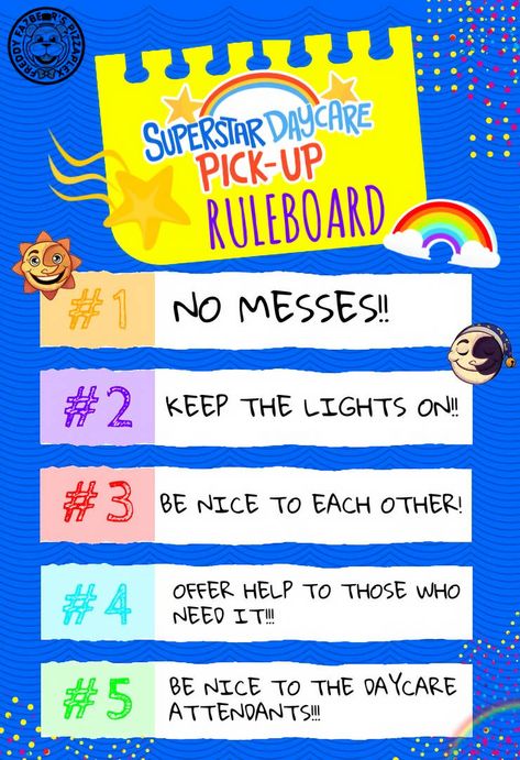 Superstar Daycare Pass Fnaf, Superstar Daycare Fnaf, Security Breach Poster, Fnaf Diy, Fnaf Poster, Fnaf Room, Superstar Daycare, Daycare Signs, Fnaf Party