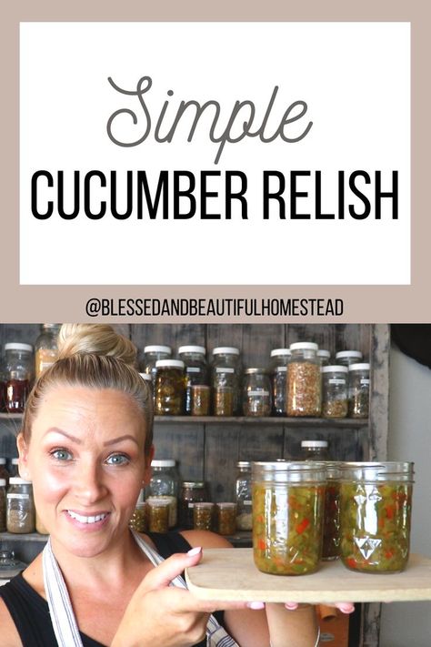 Welcome back to our homestead kitchen! Today I'm going to share with you how I make cucumber relish or "pickle relish" as some say. :) This is an easy & delicious recipe to preserve all of those cucumbers from the garden! #picklerelish #cucumberrelish #relishrecipes Preserving Cucumbers, Cucumber Relish, Relish Recipe, Homestead Kitchen, Canning Food, Relish Recipes, Pickle Relish, Easy Delicious Recipes, Easy Delicious