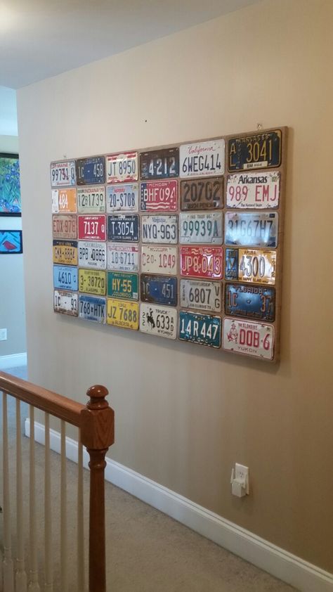 DIY tag art License Plate Display Ideas, License Plate Ideas Decor, Old License Plate Ideas, License Plate Ideas, License Plate Decor, License Plate Crafts, Plates Ideas, Diy Tag, Old License Plates