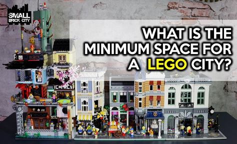 Learn what is the minimum space for a LEGO city and learn how to calculate the space required to build it from Small Brick City. Small Lego City Layout, Small Lego City, Lego City Layout, Lego City Ideas, Lego City Display, Lego Displays, Chill Rooms, Lego Display Ideas, Lego City Sets