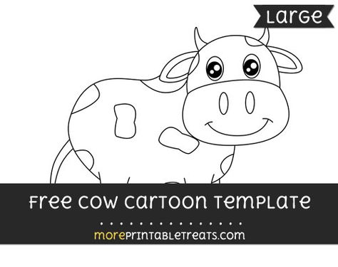 Free Cow Cartoon Template - Large Cow Template Free Printable, Cow Template, Pumpkins Preschool, Cow Cartoon, Cartoon Template, Template Free Printable, Fall Farm, Animal Templates, Farm Theme