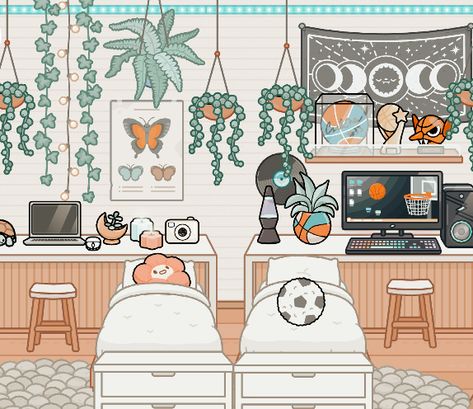 Twins Bedroom Toca Boca, Toca World Twins Room, Playroom Toca Boca, Toca Boca Room For Twins, Twin Toca Boca Room Ideas, Toca Boca Room Ideas For Twins, Toca Boca Kids Room Ideas Twins, Toca Boca Teen Boy Room Ideas, Twin Bedroom Ideas Toca Boca