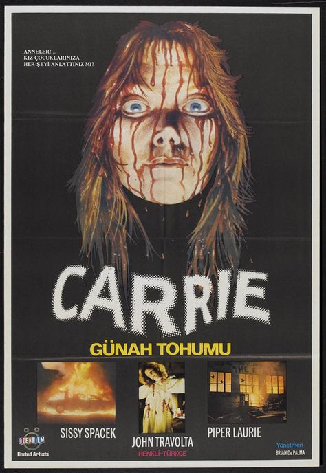 Carrie (1976) Turkish Poster Carrie Movie, Carrie 1976, I Love Cinema, Horror Posters, Foreign Film, Horror Movie Art, Nick Fury, Men In Black, Horror Movie Posters