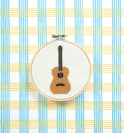 Country Living's Free Cross-Stitch Patterns  - CountryLiving.com Ball jar pic, that looks doable Cheeky Needlepoint, Guitar Cross Stitch, Cross Stitch Ideas, Knit Quilt, Printable Cross, Geek Cross Stitch, Cross Stitch Pattern Maker, Guitar Patterns, Free Cross Stitch Patterns