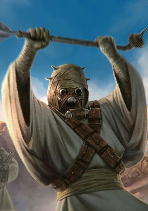 TUSKEN RAIDER Sand People, Space Opera Art, Battle Of Geonosis, Desert Planet, Star Wars Species, Star Wars Imperial, Tusken Raider, Fantasy Flight Games, Star Wars Characters Pictures