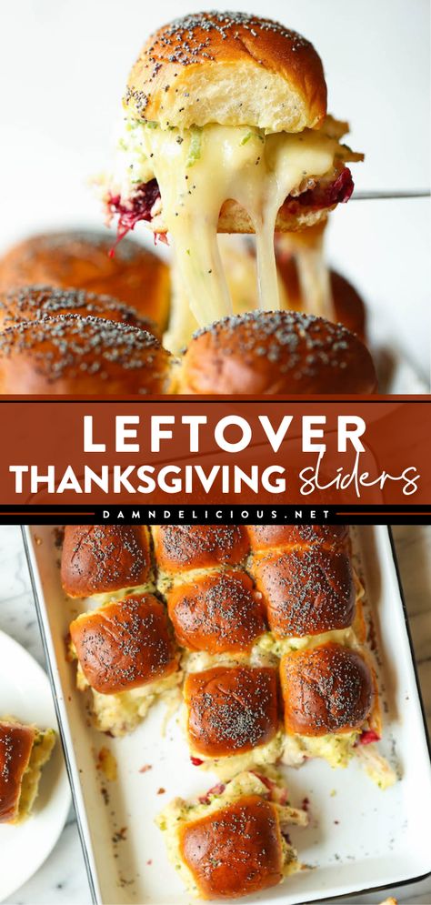 A Thanksgiving leftover recipe featuring turkey sliders on Hawaiian rolls! It will become one of your favorite recipes using leftover Thanksgiving food. Baked with cranberry sauce, Dijon, and cheese, these easy leftover Thanksgiving sliders are so good! Thanksgiving Sliders, Roll Sliders, Sweet Dinner Rolls, Turkey Sliders, Turkey Cranberry, Leftover Thanksgiving, Hawaiian Roll, Thanksgiving Leftover, Leftover Recipes