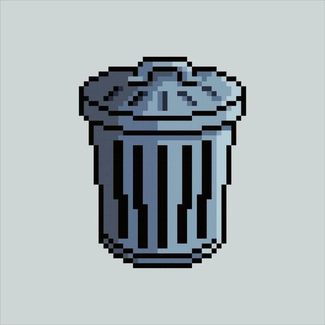 Trashcan Icon, Trash Icon, Icon For Website, Pixel Art Games, Pixel Art Design, Trash Bins, Garbage Can, Crystal Art, Ux Ui