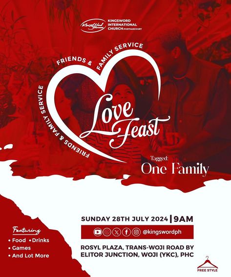 Love Feast Church Flyer Design, Love Feast, Church Flyer Design, Birthday Flyer, Social Media Poster, Church Flyer, Creative Posters, Graphics Designer, Design Thinking