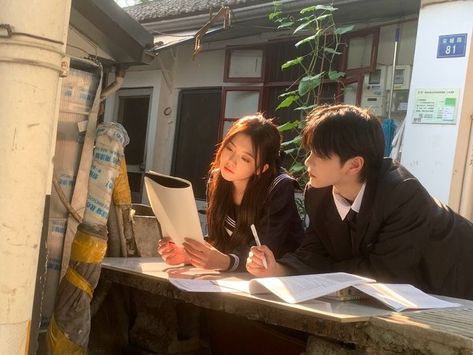 ꒰ #aesthetic · #romantic · #photography ꒱ Ulzzang Couple Study Together, Studying Together Couple, Couples Studying Together, Romantic Photography, Couple Poses Reference, Ulzzang Couple, Highschool Aesthetic, Korean Couple, Pose Reference Photo