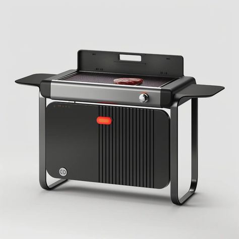 Design explorations with AI: BBQ electric grill 📌 Follow @atipik.design for more AI-design content 📩 DM for inquiries or… | Instagram Bbq Grill Design, Industrial Design Trends, Portable Grill, Coffee Carts, Electric Grill, Grill Design, Bbq Grill, Outdoor Cooking, Outdoor Kitchen