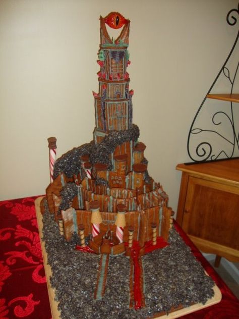 gingerbread house 2011 - Barad-dûr Lord Of The Rings Gingerbread House, Nerdy Gingerbread House, Gingerbread Clock Tower, Tardis Gingerbread House, Noah’s Ark Gingerbread House, Barad Dur, Gingerbread House Ideas, Autumn Diy, Future Plans