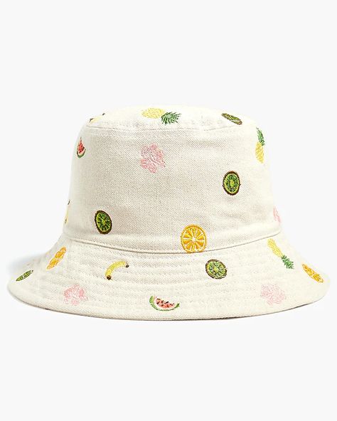 Fruit Bucket Hat, Fruit Bucket, Bucket Hat Embroidery, Rich Girl Fashion, Hat For Women, Scarf Hat, The Fruit, Straw Hat, Hats For Women