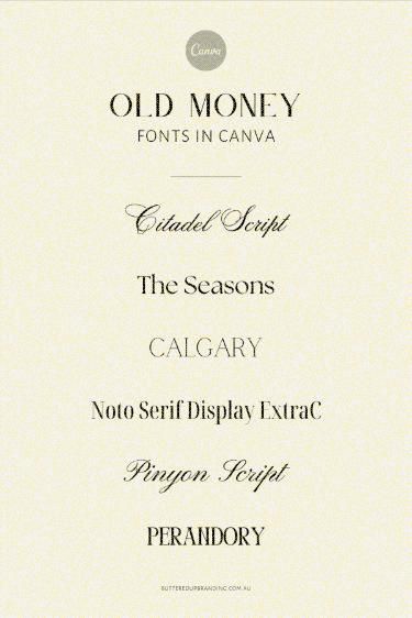 Fonts Design Old Money Canva Font, Old Money Logo Ideas, Old Money Fonts, Old Money Logo Design, Fonts With Numbers, Old Money Branding, Old Money Design, Old Money Logo, Old Money Instagram