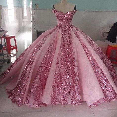 My beautiful Aurora Dress Dresses Prom Ball Gown, Luxury Prom Dresses, Pink Princess Dress, Prom Dresses Sparkly, Aurora Dress, Pink Ball Gown, Dresses Luxury, Sparkly Prom Dresses, Pretty Quinceanera Dresses