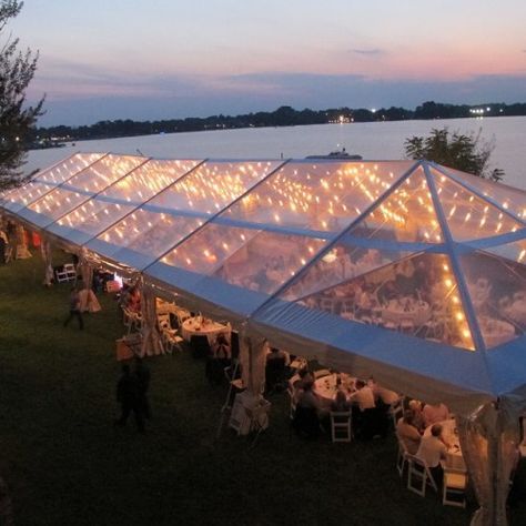 Clear-top tent rentals for Chicago and surrounding communities. Clear Top Tent, Wedding Tent Decorations, Backyard Tent, Clear Tent, Tent Decorations, Tent Lighting, Tent Rentals, Wedding Tent, Clear Top