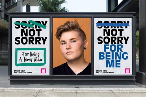 BBC Three "Sorry not sorry for being me" by BBC Creative and Mother Design Giving Campaign Design, Employer Branding Campaign Creative, Employer Branding Campaign, Billboard Campaign, Campaign Branding, New Year Typography, Mother Design, Campaign Design, Design Campaign