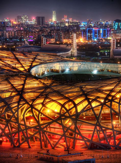 The #Nest looks cool against all the layers of the city stacked up on one another in the distance. from #treyratcliff at http://www.StuckInCustoms.com - all images Creative Commons Noncommercial Beijing National Stadium, Odd Things, Stunning Architecture, National Stadium, Hdr Photography, Public Places, Chinese History, Amazing Buildings, Interesting Places