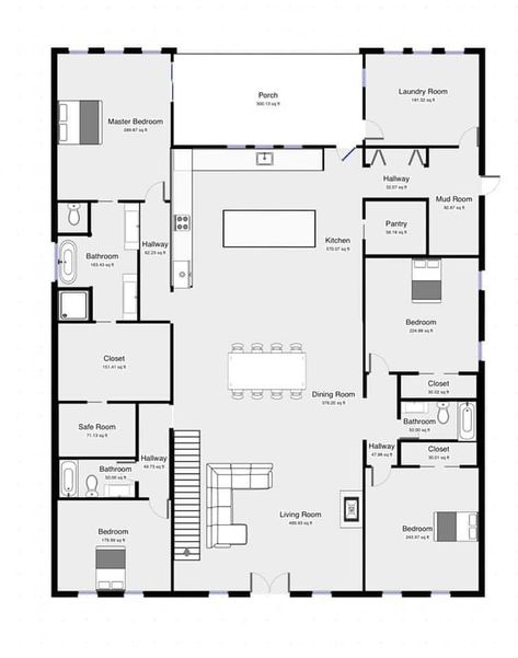 4 Bedroom Barndominium Floor Plans, Barndominium House Plans, Metal Building House Plans, Barndominium House, 4 Bedroom Barndominium, Metal House Plans, Barn Homes Floor Plans, Metal Building Home, Barndominium Plans