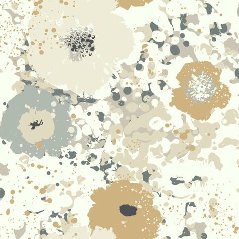 York Wallcoverings Spontaneity 32.8' x 20.8" Floral and Botanical Wallpaper Roll | Wayfair York Wallpaper, Culture Club, York Wallcoverings, Metallic Wallpaper, Botanical Wallpaper, Retro Wallpaper, Contemporary Home Decor, Wallpaper Samples, Black & White