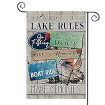 Lake Rules, Fishing Dock, Lake Garden, Beautiful Home Gardens, Wood Garden, Garden Flag Stand, Side Garden, Yard Flags, Outdoor Flags