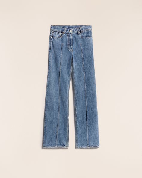 Jacquemus Jeans, Jacquemus Trousers, Jacquemus Womenswear, Luxury Garment-washed Wide-leg Jeans, Jacquemus Spring Summer 2022, Denim Patches, Low Waisted, Baggy Jeans, High End Fashion