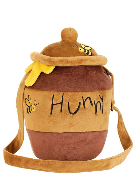 PRICES MAY VARY. Size: Standard 100% polyester velour fabric & fiberfill stuffing Circumferential zipper at top underneath soft sculpted pot lid Shoulder strap is length adjustable with plastic slide Outer dimensions: 8" diameter, 12" high Step into the Hundred Acre Wood with the Winnie the Pooh Hunny Pot Costume Companion Bag – the perfect accessory for your Winnie the Pooh or Bee costume! Pooh Bear himself would be surprised to find that there isn't any honey inside this exclusive accessory, b Hunny Pot Costume, Piglet Ears, Winnie The Pooh Hunny Pot, Pooh Hunny Pot, Piglet Costume, Flintstones Costume, Winnie The Pooh Hunny, Winnie The Pooh Costume, Hunny Pot