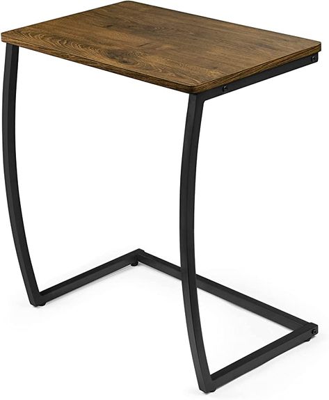 Amazon.com: SRIWATANA Side Table, End Table, Vintage C-Shaped Couch Table for Sofa Laptop Coffee Snack, Walnut : Home & Kitchen C Shaped Coffee Table, Table For Sofa, Tiered Display Shelves, Santa's List, Industrial Modern Design, Underbed Storage Drawers, Shaped Couch, Real Wood Furniture, Wall Mounted Bookshelves