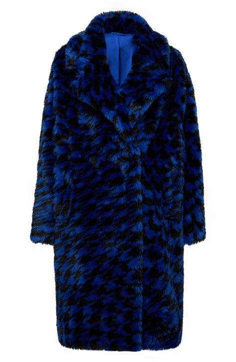 The fur may be faux, but when it comes to statement-making this coat is the real deal. Front hook-and-eye closure Notched lapels Front welt pockets Lined 76% acrylic, 24% polyester faux fur Dry clean Imported Faux Fur Coats, Fur Fabric, Faux Fur Fabric, Faux Fur Jacket, Faux Fur Coat, Lapel Collar, Fur Jacket, Von Furstenberg, Style Icon