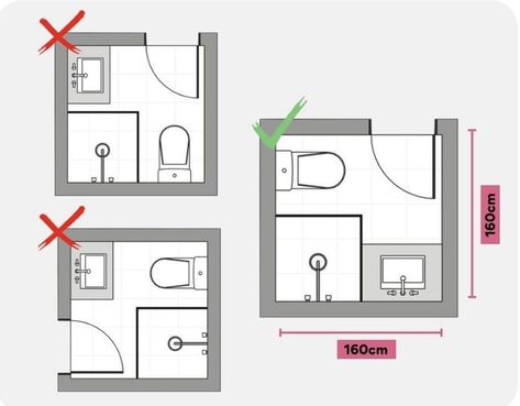 Bathroom Size Layout, Small Bathroom Layout Floor Plans, Small Basement Bathroom Ideas, Ensuite Bathroom Layout, Tiny Toilet, Basement Bathroom Ideas, Small Bathroom Ideas Shower Only, تصميم دورة مياه, Teen Bathroom