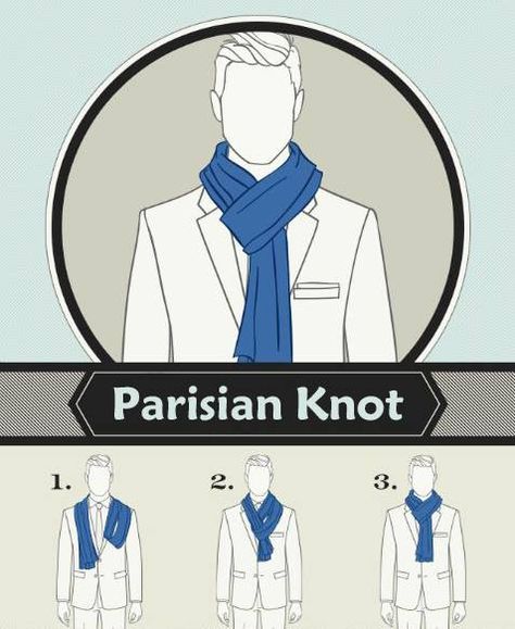 Parisian Knot Ways To Tie Scarves, Wear A Scarf, Men Tips, Scarf Knots, How To Wear Leggings, Ways To Wear A Scarf, How To Wear A Scarf, Men Style Tips, Scarf Tying