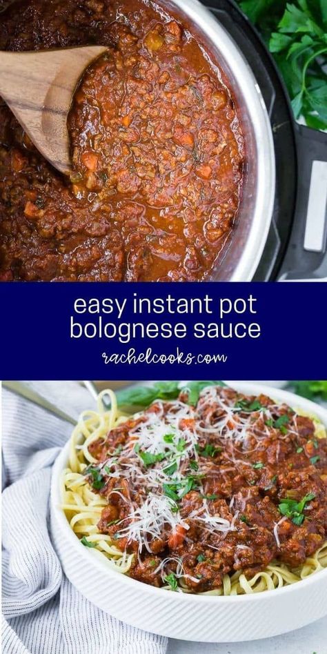 Try Instant Pot Bolognese sauce for your favorite pasta. Normally simmered for hours, this Bolognese can be made in just over an hour using your pressure cooker, with the same delectable result! Bolognese Instant Pot, Instant Pot Bolognese Sauce, Instant Pot Bolognese, Instant Pot Bolognese Sauce Easy, Pressure Cooker Bolognese Sauce, Instapot Spaghetti Meat Sauce, Insta Pot Spaghetti Sauce With Meat, Bolognaise Recipe, Homemade Italian Spaghetti Sauce