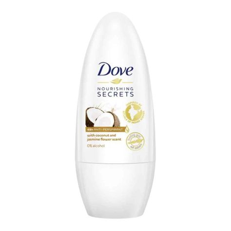 Dove Coconut, Dove Roll On, Dove Nourishing Secrets, Secret Deodorant, Dove Deodorant, Coconut Flower, Roll On Deodorant, Deodorant For Women, Flower Scent