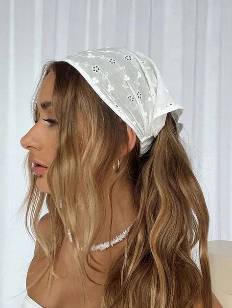 Second Day Hairstyles, Hair Accessories Boho, Bandana Headband, White Headband, Boho Headband, Bandana Hairstyles, Headband Styles, Boho Hairstyles, Headbands For Women