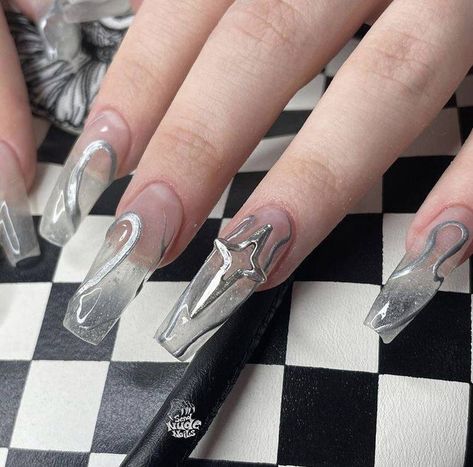 Dark Nail Designs, Grey Nail Designs, Rockstar Girlfriend, Spring Acrylic Nails, Cute Acrylic Nail Designs, Gray Nails, Dark Nails, Pretty Nail Art, I Love Nails