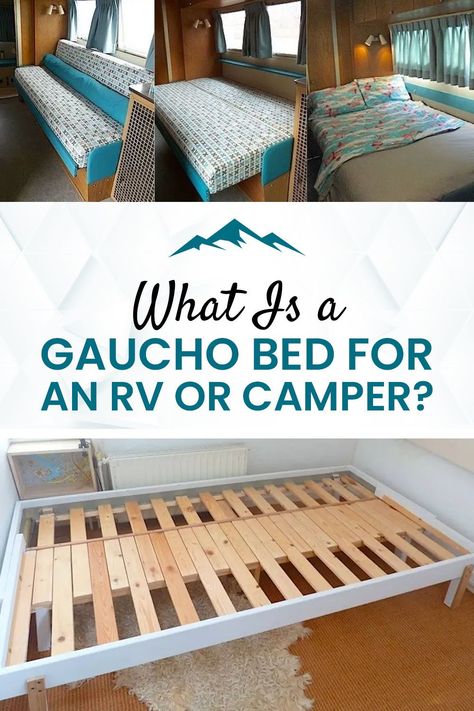 A Gaucho bed is a pull-out specifically designed for an RV or camper. If you want an extra sleeping space or option for your guests or for added comfort, then you might want to consider buying one. Learn more about the Gaucho bed here - click to continue. Gaucho Bed, Camper Table, Diy Van Conversions, Camper Beds, Small Camper, Rv Interior Remodel, Cargo Trailer Camper, Camper Trailer Remodel, Camper Hacks