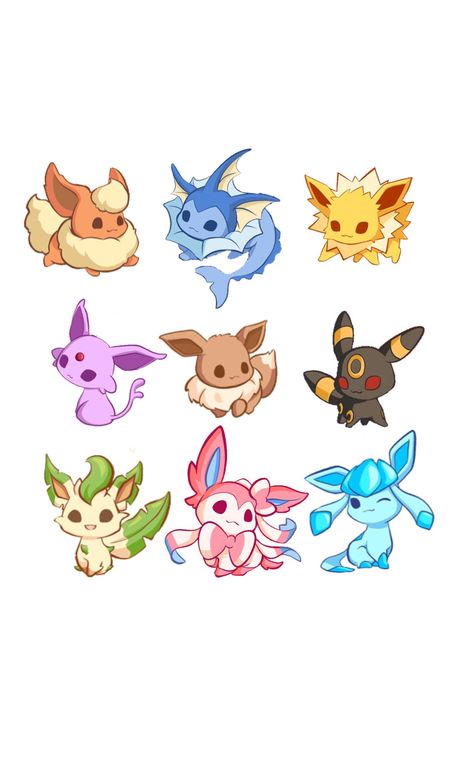 Pokemon Wallpaper Eevee, Drawing Ideas Cute, Wallpaper Pokemon, Eevee Cute, Pokemon Drawing, Pokemon Stickers, Pokemon Wallpaper, Pokemon Eevee, Cute Pokemon Wallpaper