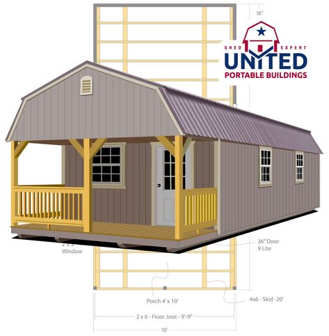 Lofted Cabin: United Portable Buildings Shed To Home, Lofted Cabin, Lofted Barn Cabin, Horizontal Sliding Windows, Portable Cabins, Portable Buildings, Architectural Shingles, Wood Building, Cabin Floor Plans