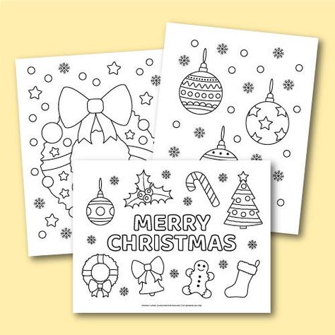 Christmas Present Coloring Pages, Printable Christmas Coloring Pages, Christmas Coloring Books, Gatefold Cards, Paper Butterflies, Doodle Coloring, Christmas Placemats, Holiday Crafts For Kids, Printable Greeting Cards