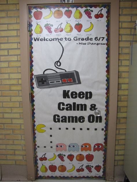 vintage board game themed classroom | Video Game theme classroom door design.: Games Theme, Classroom Theme ... Video Game Classroom, Sbac Testing, Old School Video Games, Homecoming Poster, Board Game Themes, Classroom Decor Middle, Sports Theme Classroom, Abc Mouse, Door Games