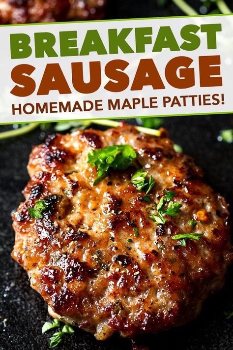 Homemade Sausage Patties, Make Ahead And Freeze Breakfast, Big Sausage, Freeze Breakfast, Maple Breakfast Sausage, Maple Turkey, Homemade Breakfast Sausage Recipe, Homemade Turkey Sausage, Maple Breakfast